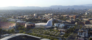 洛杉矶加利福尼亚科学中心综合大楼的空中渲染